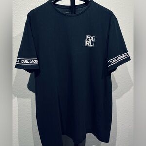 Black Karl Lagerfeld Paris Logo Tee with Armband - Size XL (Women’s)